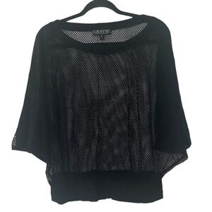 GRAYSE Kelly and Marie Gray Black Mesh Top S